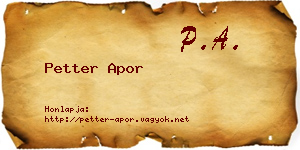 Petter Apor névjegykártya